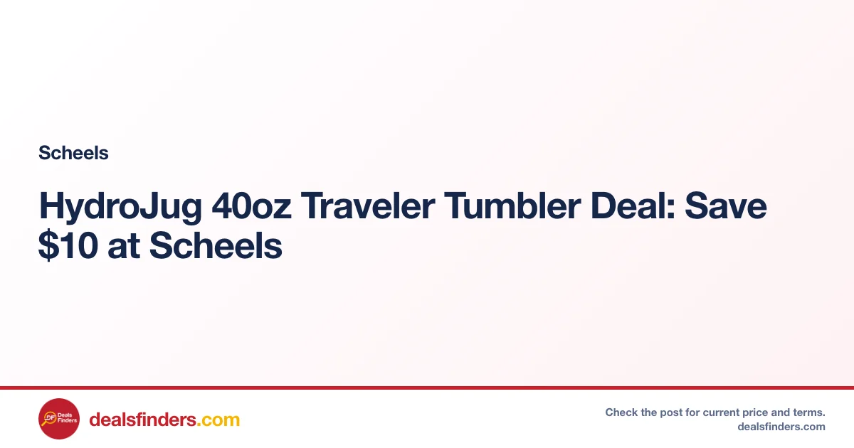 HydroJug 40oz Traveler Tumbler Deal: Save $10 at Scheels
