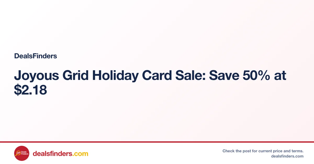Joyous Grid Holiday Card Sale: Save 50% at $2.18