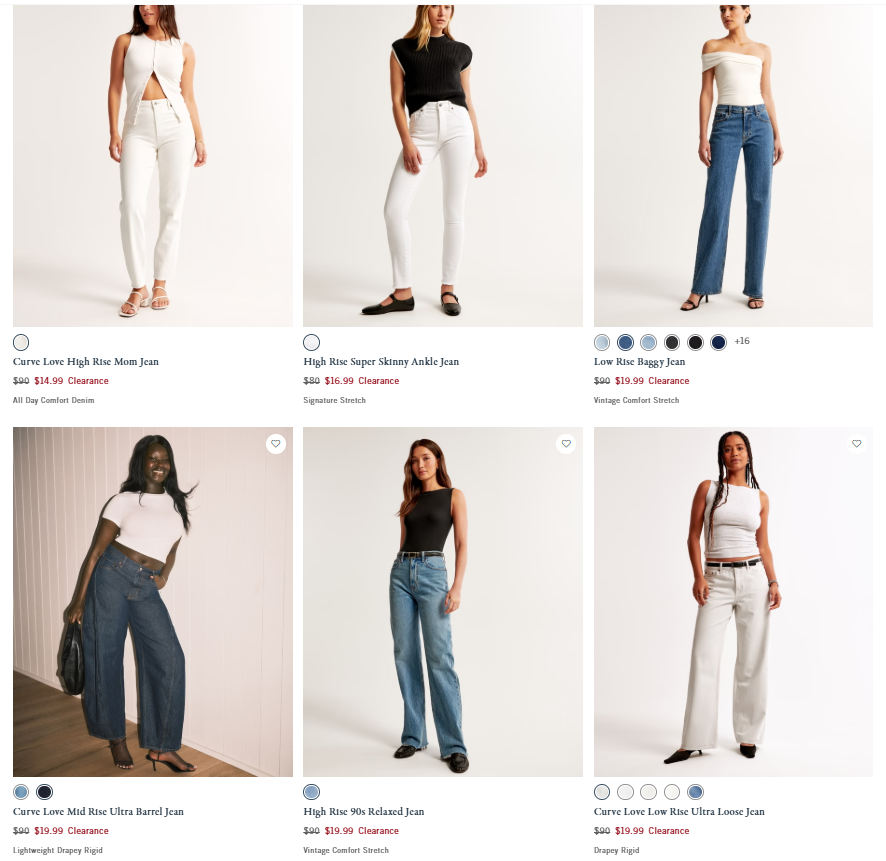 Women’s Jeans On Sale Up to 80% Off at Abercrombie & Fitch