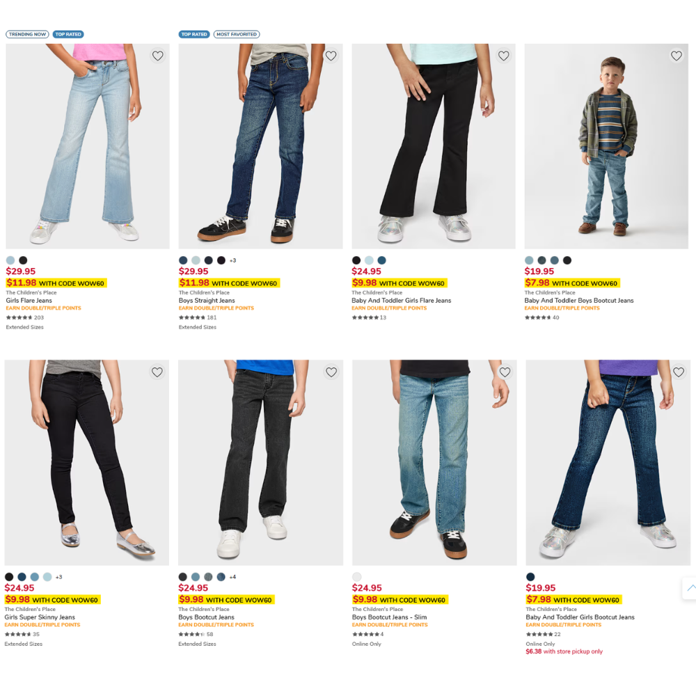 Boys & Girls Jeans Sale: Save 60% at The Children’s Place