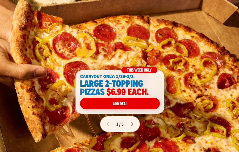 Domino’s Large 2-Topping Pizza Deal: Save $6.99 Carryout