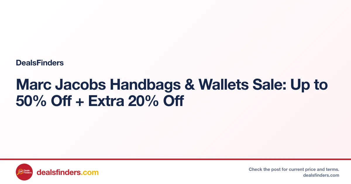 Marc Jacobs Handbags & Wallets Sale: Up to 50% Off + Extra 20% Off