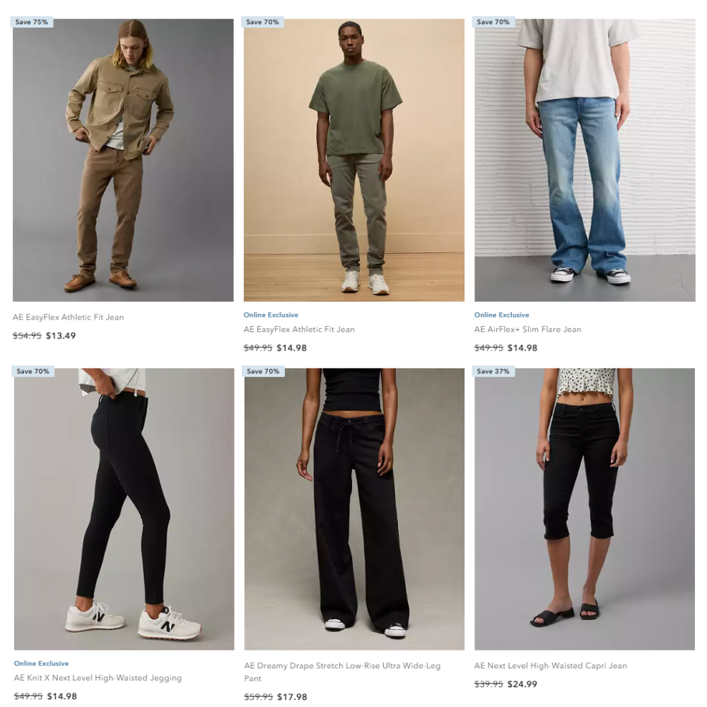 Men’s & Women’s Jeans Sale: Save Up to 75% at American Eagle