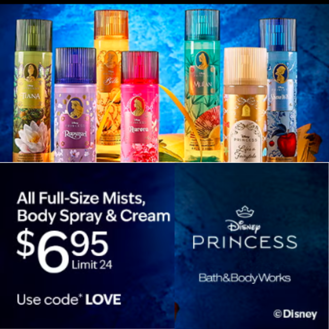 Bath & Body Works Body Care + Disney Princess Collection Deal: Save Free at SHO…