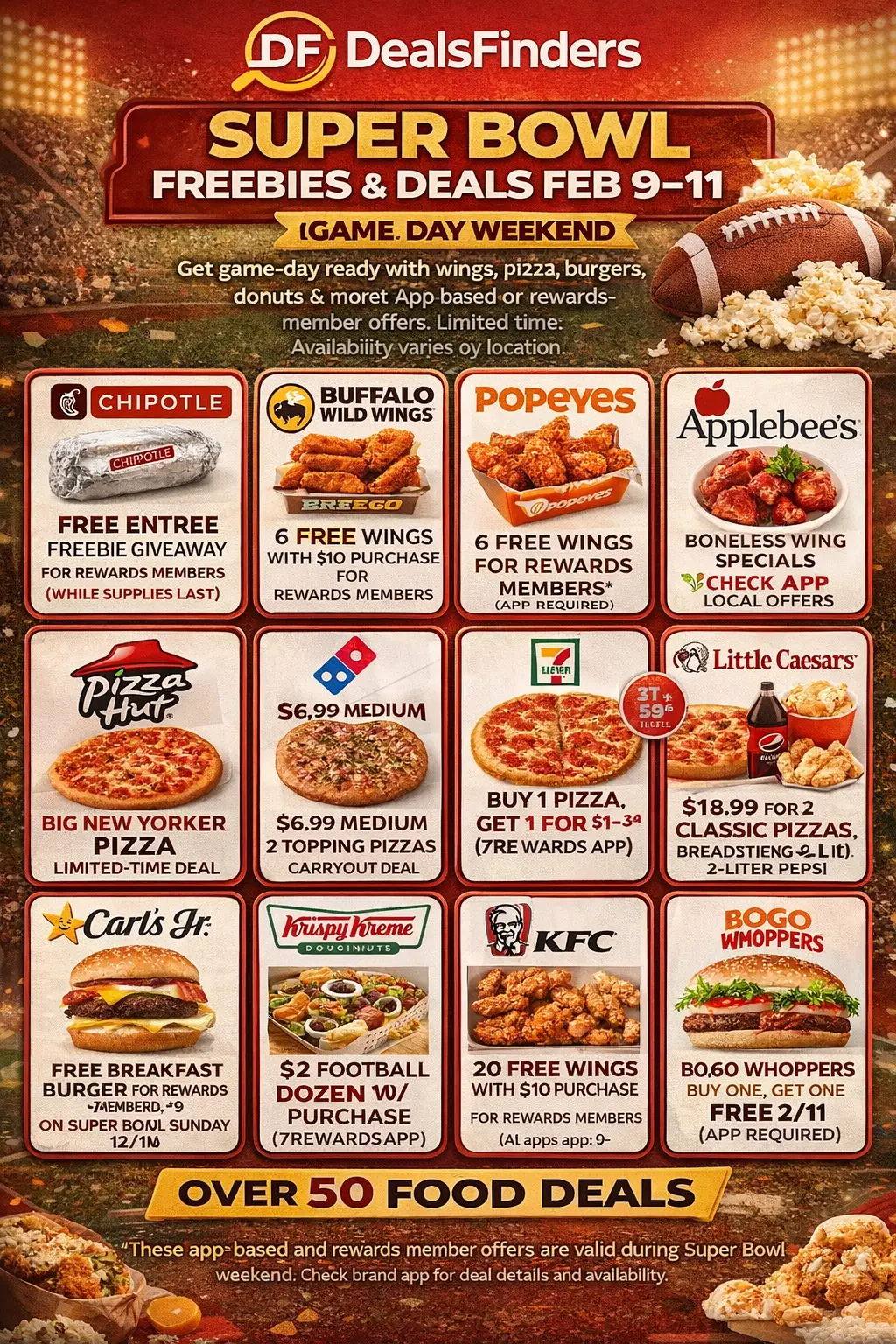 Super Bowl 2026 Food Deals & Freebies: 50+ Offers to Save You Money