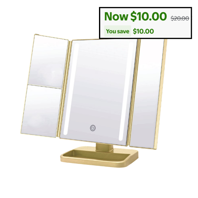 Walmart Trifold LED Vanity Mirror Deal: Save $10 at Walmart