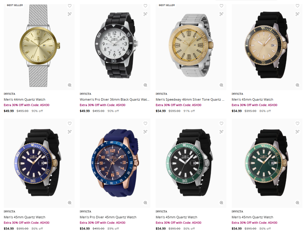 Invicta Watches Sale: Up to 90% Off at Shop Simon – Coupon Deal