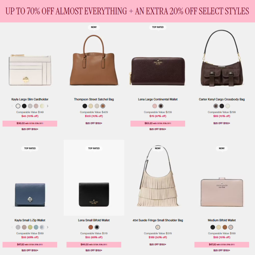 Kate Spade Sale: Up to 70% Off + Extra 20% Off Deal