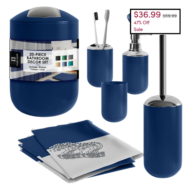 20 Piece Bathroom Accessory Set Sale: Save $33 at Wayfair