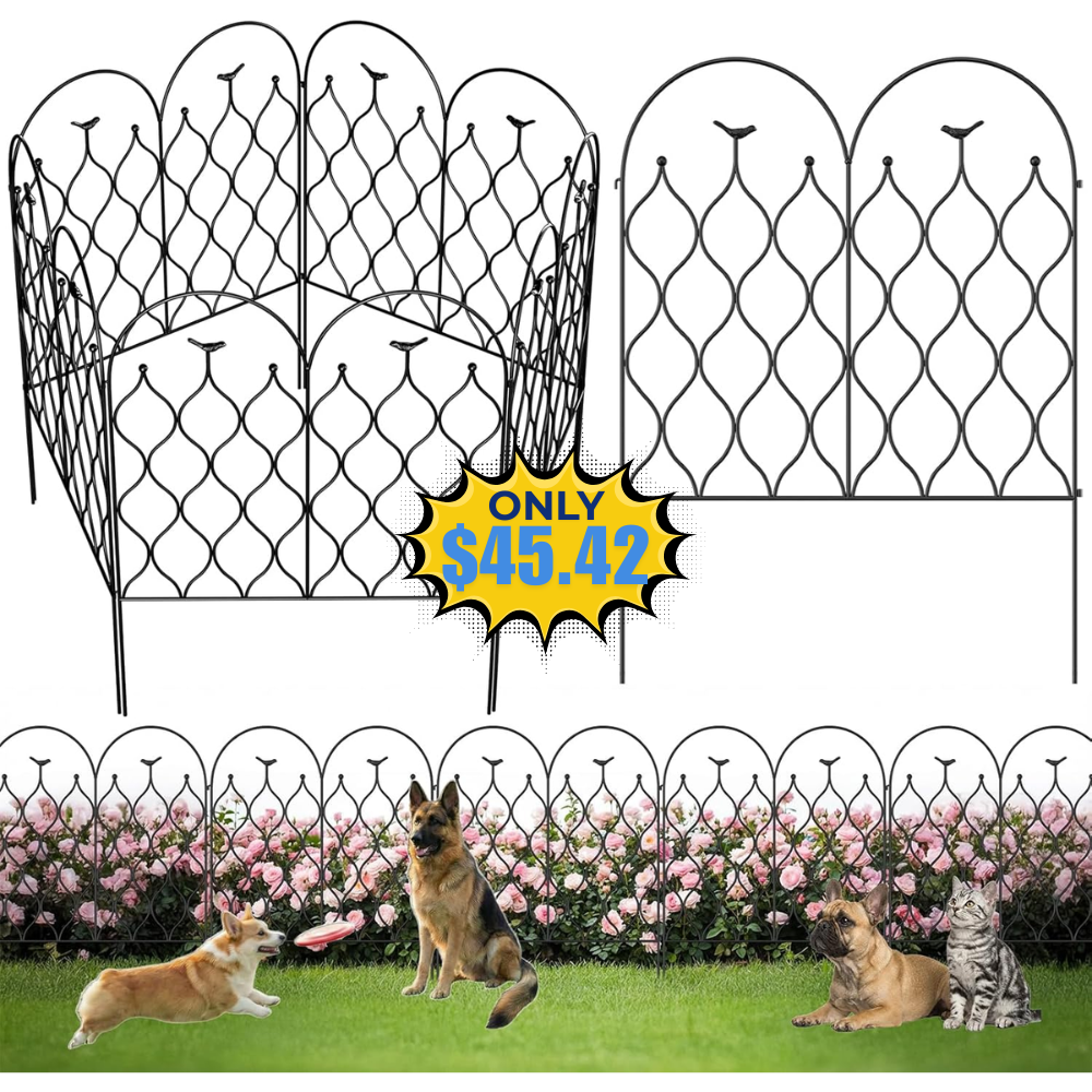 Metal Garden Fence Sale: 32 in x 118 in Metal Garden Fence at Discount Price