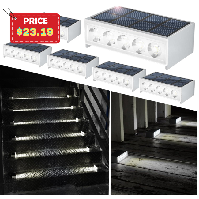 6 Pack Solar Stair Lights Deal: Save 20% at Online Store