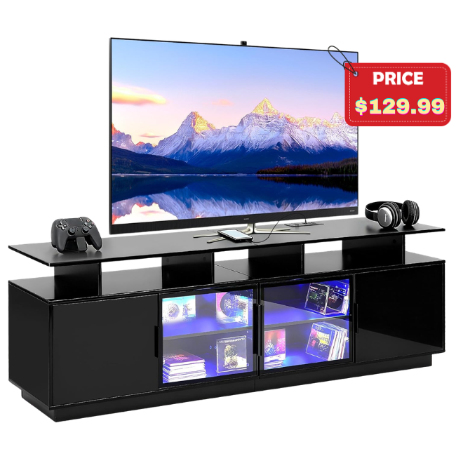 70 Inch Black TV Stand Deal: Save 57%