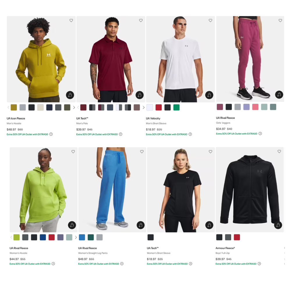 Under Armour Sale Up to 65% Off + Extra 50% Off Deal