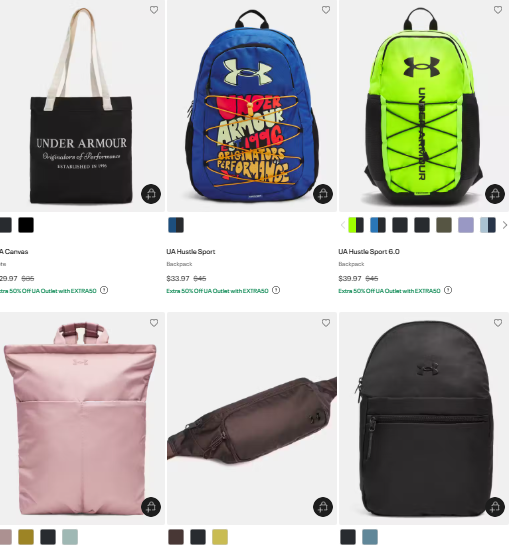 Under Armour Bags and Backpacks Sale: 50% Off at Sale