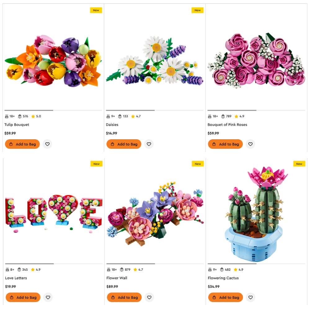 LEGO Valentine’s Day Gifts Sale: $15 Deals at LEGO