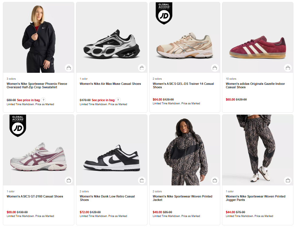 Women’s Nike All Sale: Up to 50% Off + Extra 20% Off at Finish Line