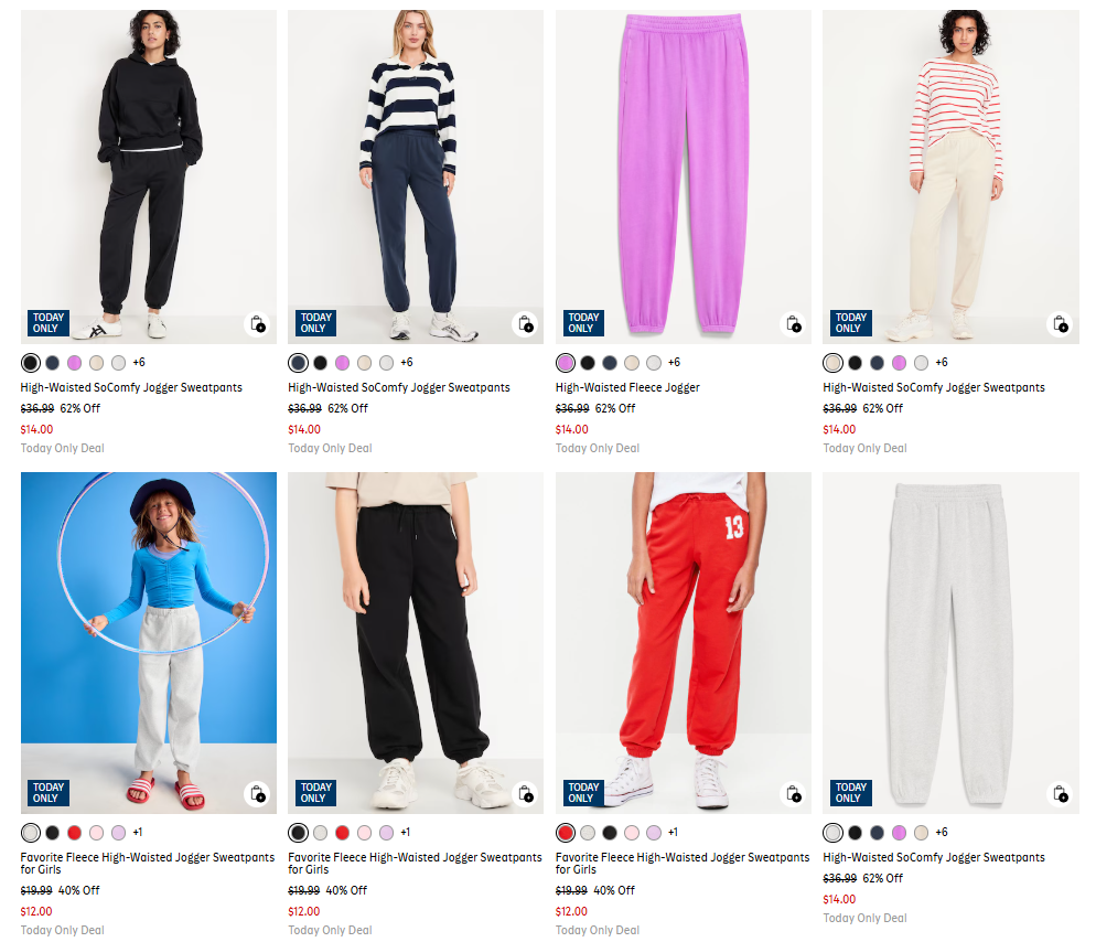 Kids & Adult Sweatpants Sale: $12 at Old Navy