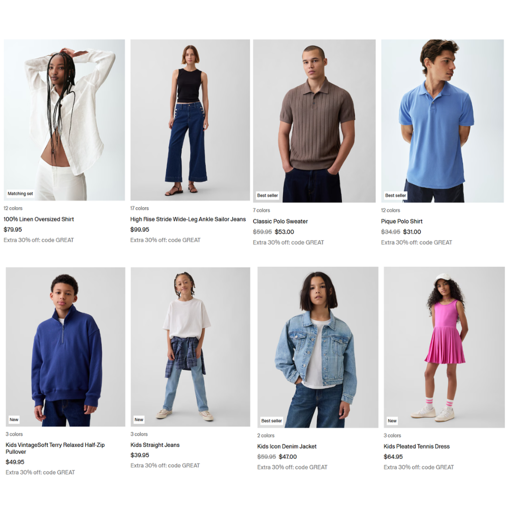 Gap Sale: Up to 87% Off Sweatshirts, Pants & Dresses Deal