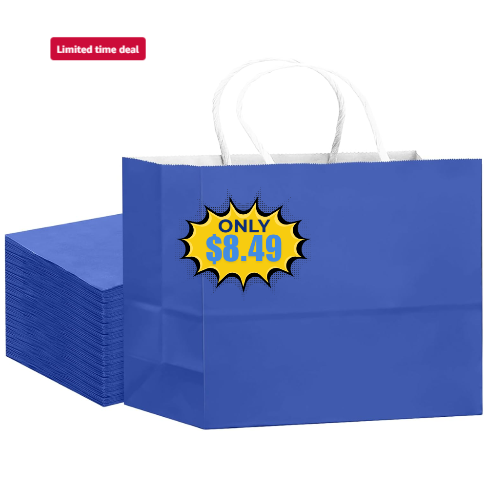 qiqee 24PCS Large Gift Bag with Handles Sale: Save 50% at SHOP HERE