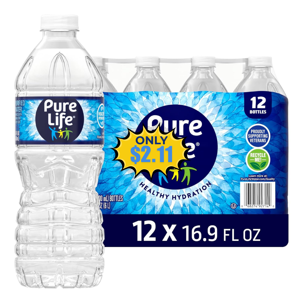 Pure Life Water Bottles 12 Pack Sale: Save 37%
