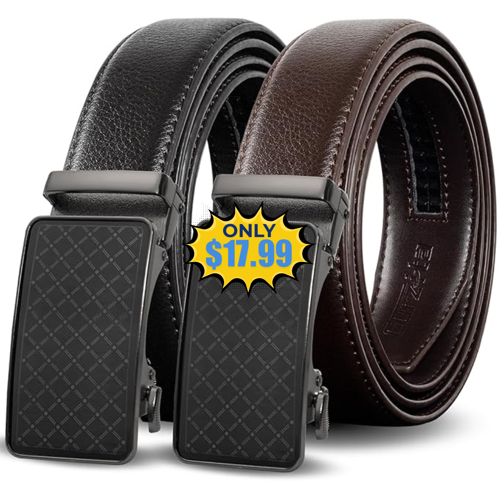 Mens Ratchet Belts Leather 2 Packs Deal: Save with Code