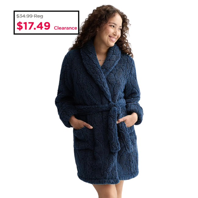 Kohl’s Short Plush Wrap Robe Deal: $17.49 Sale