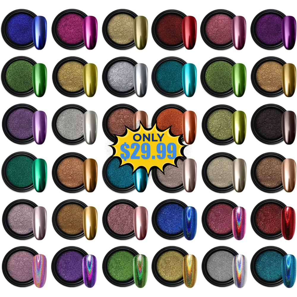 Artdone 36 Jars Chrome Nail Powder Sale: 40% Off