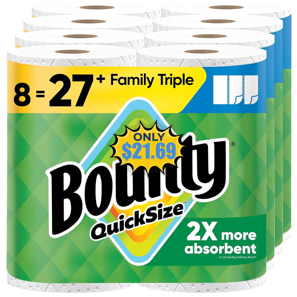 Bounty Paper Towels Deal: 15% Off 8 Rolls Free
