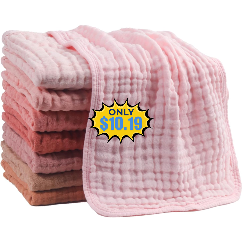 8 Pack Muslin Burp Cloths Deal: Save with Promo Code