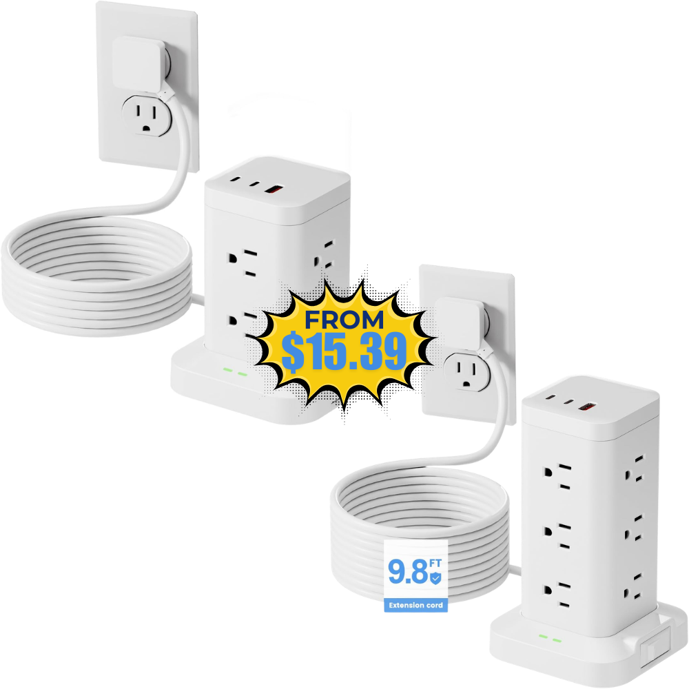 Power Strip Tower Deal: Save with Code XUWM9BE7
