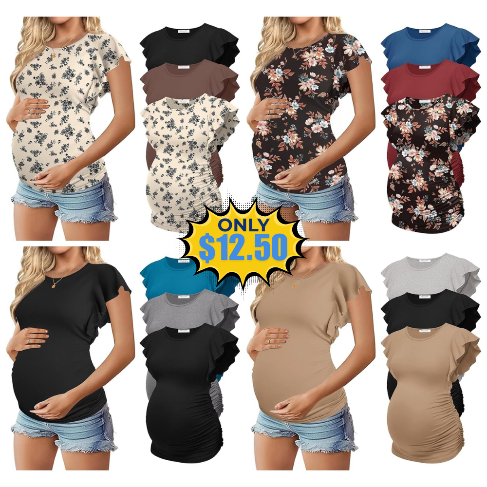 Ekouaer Maternity Shirts 3 Packs Deal: Save with Promo Code