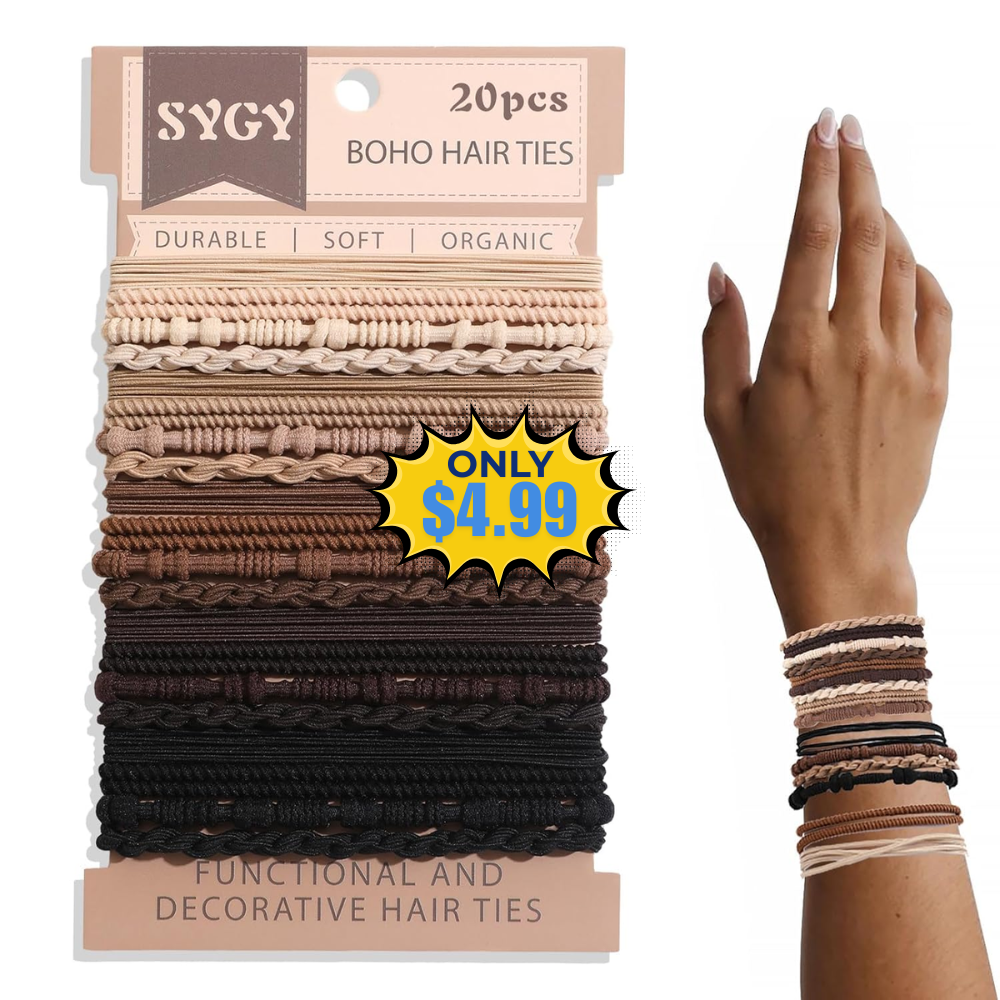 20 PCS Boho Hair Ties Bracelets Deal: Save with Promo Code
