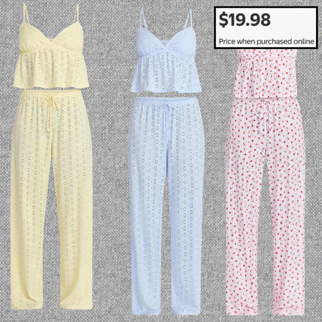 Cami and Pants Sleep Set Deal: $19.98 at Walmart