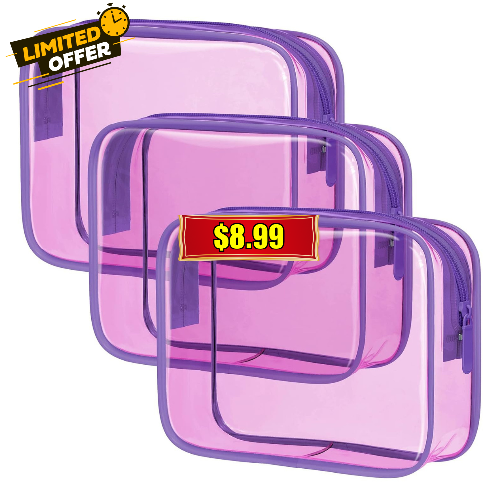 3 Pack Clear Makeup Bags Deal: Save Without Coupon