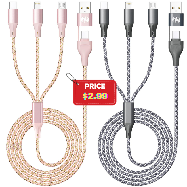 2 Pack Multi Charging Cables Sale: 50% Off
