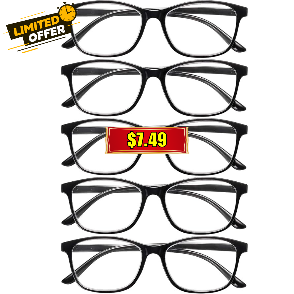 5-Pack Reading Glasses Deal: Ultra-Light Slim Frames