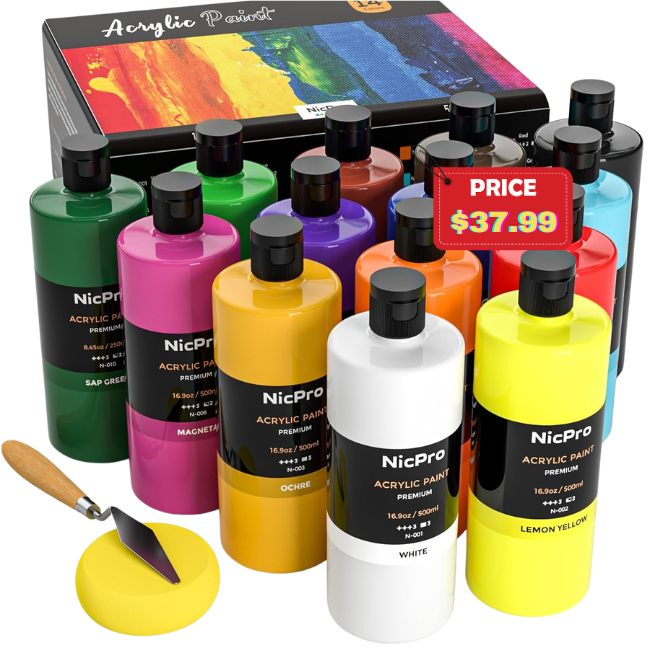 14 Colors Acrylic Paint Set Sale: 27% Off