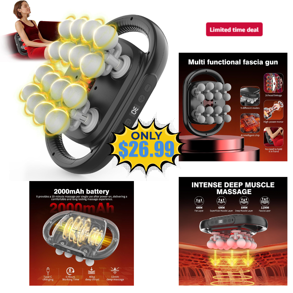 New 16 Head Massage Gun Set Deal: Save 50%