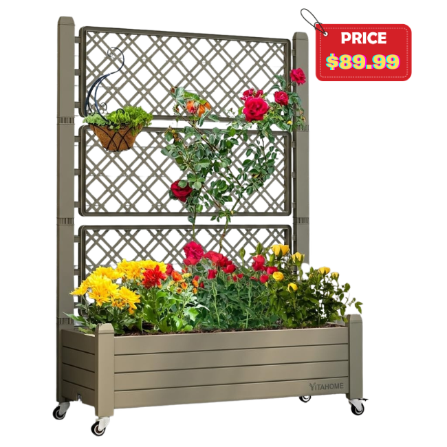 Large Outdoor Plastic Raised Garden Bed with Drain Plug