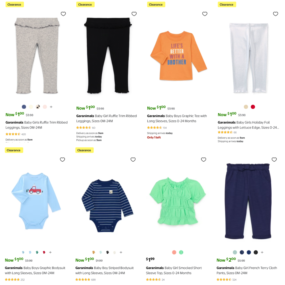 Garanimals Kids Clothing Sale: $1.00 at Walmart