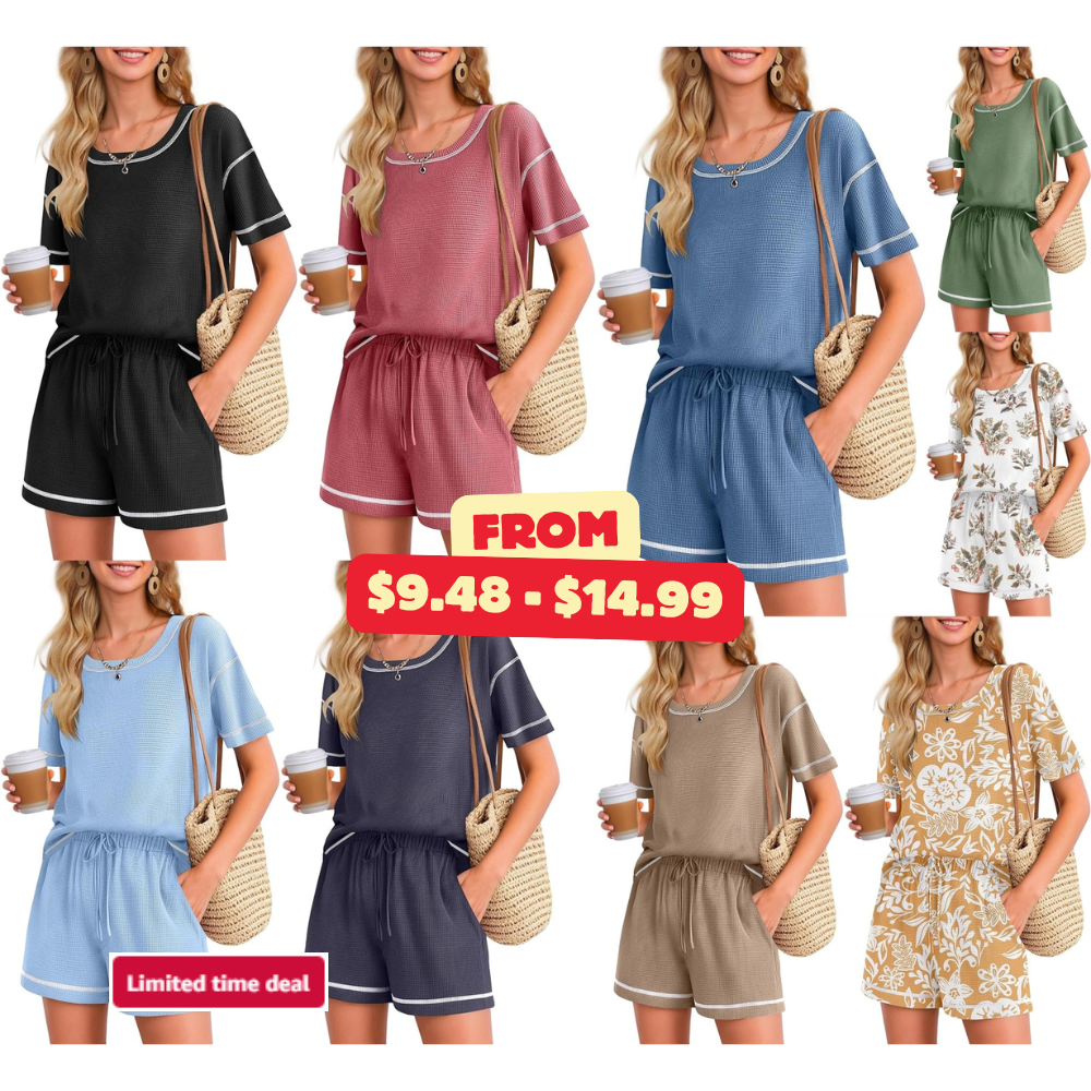 Ekouaer Women’s Waffle Knit Two Piece Sale: 70% Off