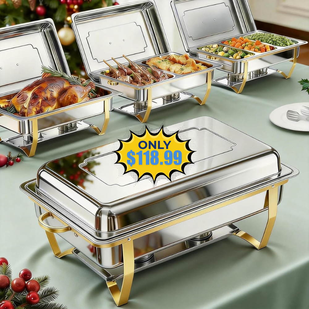 Gold Chafing Dish Buffet Set Deal: 4 Pack