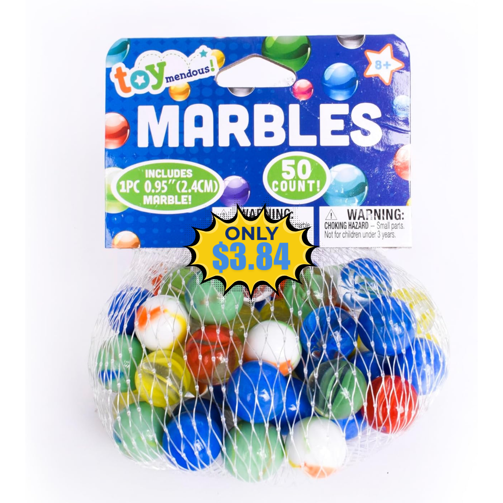 TOYMENDOUS 50 Piece Marbles Sale: 23% Off