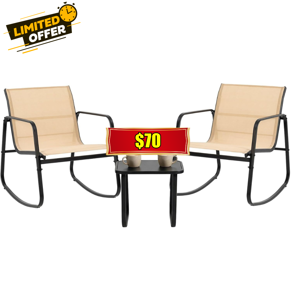 3 Piece Patio Rocking Furniture Set Deal: Save Big