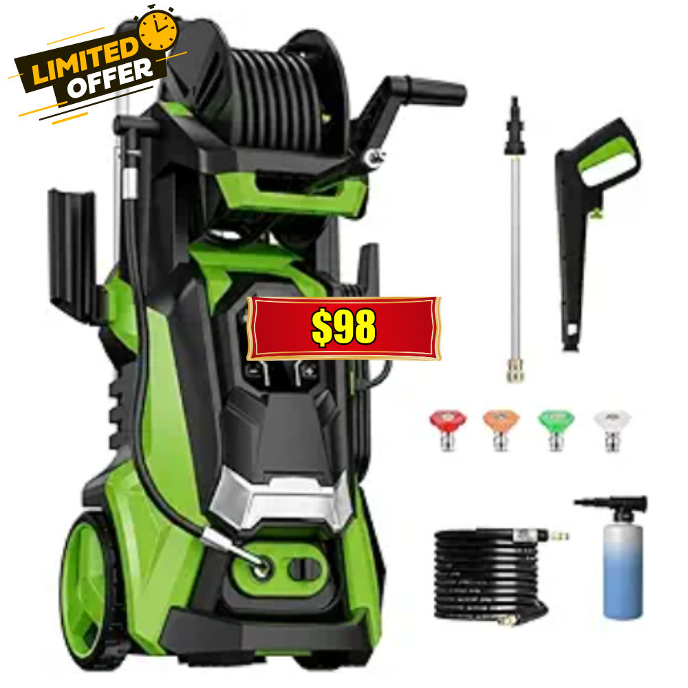 Pressure Power Washer Deal: 4 Nozzles Included