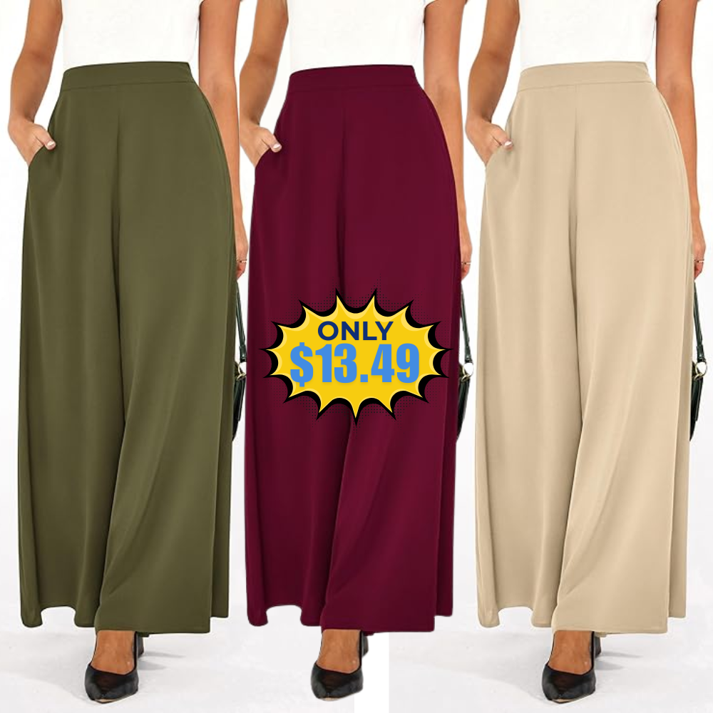 KIRUNDO Palazzo Pants for Women: 25% Off Promo at $3