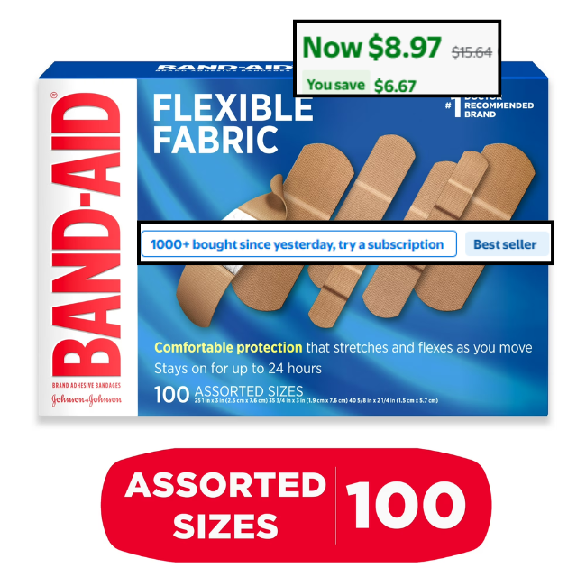 100 Count Bandages ONLY $8.97