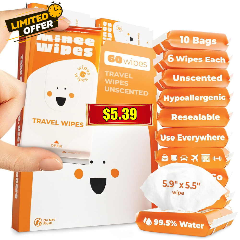 Compact Travel Wipes Deal: 10 Pack Coupon Sale