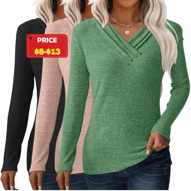 Women Long Sleeve Tunic Top Sale: 40% Off