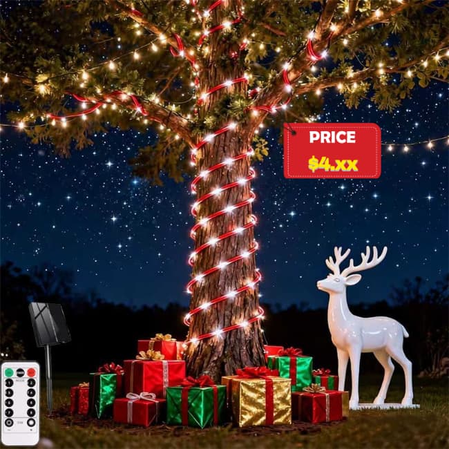 Fairy Light Solar 100 LED Rope Lights Sale: 50% Off